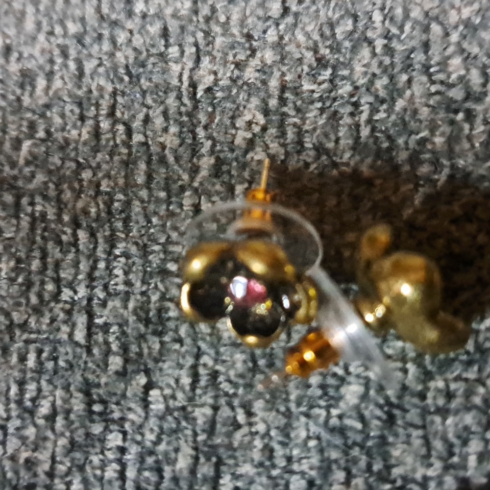 Flowers lot bundle set small tiny floral silver tone negative space ring earring - Picture 5 of 5